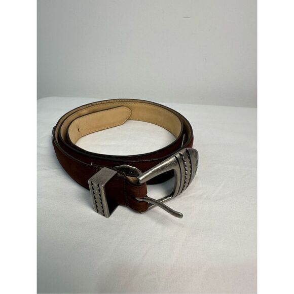Woolrich Other - Woolrich 1’ Italian leather brown belt with silver accents size 38”. #5-1094